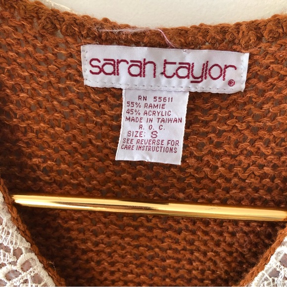 True Vintage Cognac Rust Sweater Jumper Vest - Picture 6 of 6